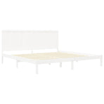 Bed Frame without Mattress White 183x203 cm King Solid Wood Pine
