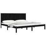 Bed Frame without Mattress Black 183x203 cm King Solid Wood Pine