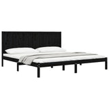 Bed Frame without Mattress Black 183x203 cm King Solid Wood Pine - Side View