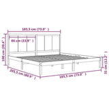 Bed Frame without Mattress Black 183x203 cm King Solid Wood Pine