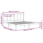 Bed Frame without Mattress Black 183x203 cm King Solid Wood Pine