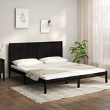 Bed Frame without Mattress Black 183x203 cm King Solid Wood Pine