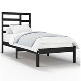 Bed Frame without Mattress Black Solid Wood 90x190 cm