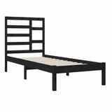 Bed Frame without Mattress Black Solid Wood 90x190 cm - Top-Down View