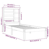 Bed Frame without Mattress Black Solid Wood 90x190 cm