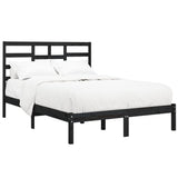 Bed Frame without Mattress Black Solid Wood 150x200 cm