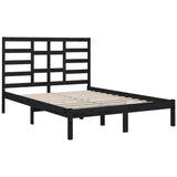 Bed Frame without Mattress Black Solid Wood 150x200 cm