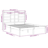 Bed Frame without Mattress Black Solid Wood 150x200 cm