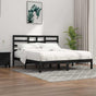 Bed Frame without Mattress Black Solid Wood 183x203 cm King