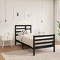 Bed Frame without Mattress Black Solid Wood 90x190 cm
