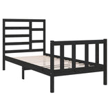 Bed Frame without Mattress Black Solid Wood 90x190 cm - Top-Down View