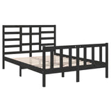 Bed Frame without Mattress Black Solid Wood 135x190 cm - Top-Down View
