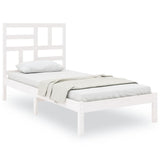 Bed Frame without Mattress White Solid Wood 90x190 cm