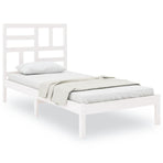 Bed Frame without Mattress White Solid Wood 90x190 cm