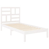 Bed Frame without Mattress White Solid Wood 90x190 cm