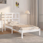 Bed Frame without Mattress White Solid Wood 90x190 cm
