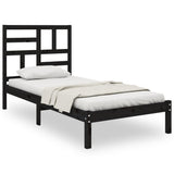 Bed Frame without Mattress Black Solid Wood 90x190 cm
