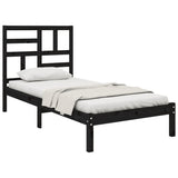 Bed Frame without Mattress Black Solid Wood 90x190 cm