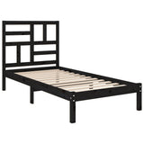 Bed Frame without Mattress Black Solid Wood 90x190 cm