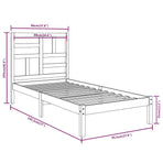 Bed Frame without Mattress Black Solid Wood 90x190 cm