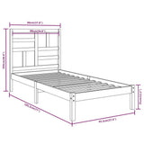 Bed Frame without Mattress Black Solid Wood 90x190 cm - Rear View