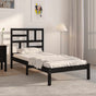 Bed Frame without Mattress Black Solid Wood 90x190 cm