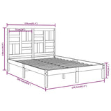 Bed Frame without Mattress Solid Wood 150x200 cm - Rear View