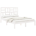 Bed Frame without Mattress White Solid Wood 150x200 cm