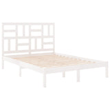 Bed Frame without Mattress White Solid Wood 150x200 cm