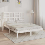 Bed Frame without Mattress White Solid Wood 150x200 cm