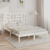 Bed Frame without Mattress White Solid Wood 150x200 cm