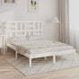 Bed Frame without Mattress White Solid Wood 150x200 cm