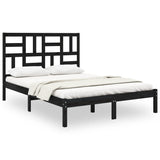 Bed Frame without Mattress Black Solid Wood 150x200 cm