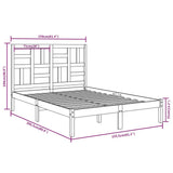 Bed Frame without Mattress Black Solid Wood 150x200 cm