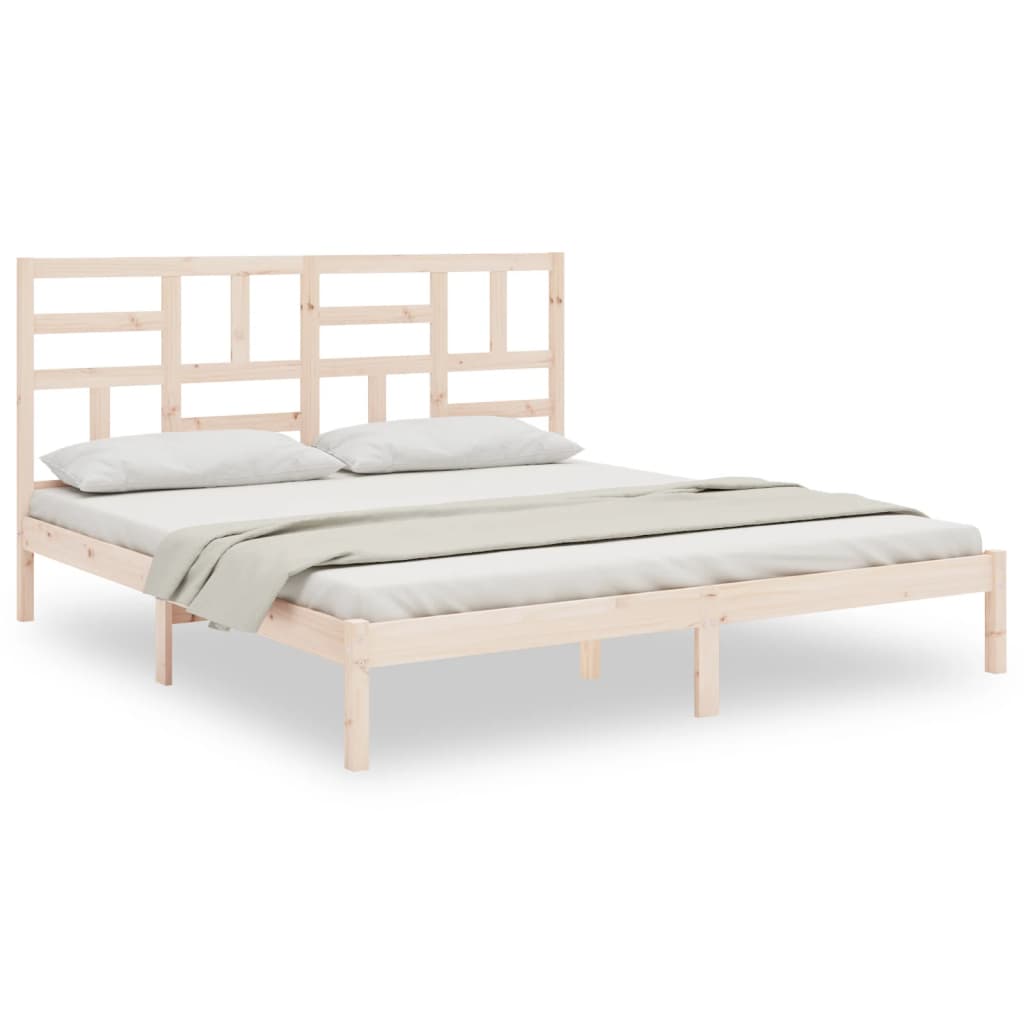 Bed Frame without Mattress Solid Wood 183x203 cm King