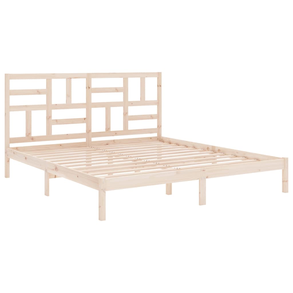 Bed Frame without Mattress Solid Wood 183x203 cm King