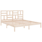 Bed Frame without Mattress Solid Wood 183x203 cm King