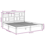 Bed Frame without Mattress Solid Wood 183x203 cm King