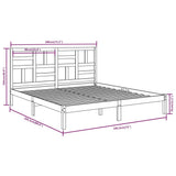 Bed Frame without Mattress Solid Wood 183x203 cm King - Rear View