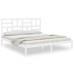 Bed Frame without Mattress White Solid Wood 180x200 cm