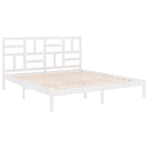 Bed Frame without Mattress White Solid Wood 180x200 cm