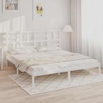 Bed Frame without Mattress White Solid Wood 180x200 cm