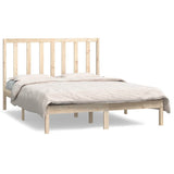 Bed Frame without Mattress 135x190 cm Solid Wood Pine - Front View