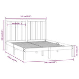 Bed Frame without Mattress 135x190 cm Solid Wood Pine - Rear View