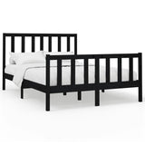 Bed Frame without Mattress Black 150x200 cm Solid Wood Pine