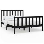 Bed Frame without Mattress Black 150x200 cm Solid Wood Pine