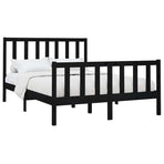 Bed Frame without Mattress Black 150x200 cm Solid Wood Pine