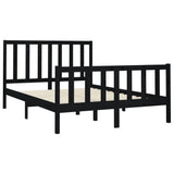 Bed Frame without Mattress Black 150x200 cm Solid Wood Pine