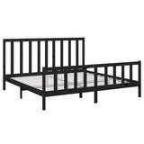 Bed Frame without Mattress Black 183x203 cm King Solid Wood Pine - Top-Down View
