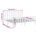 Bed Frame without Mattress Black 183x203 cm King Solid Wood Pine